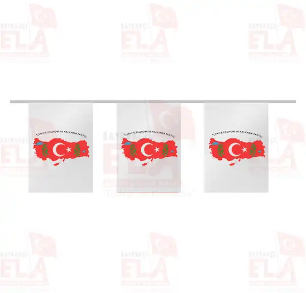 Trkiye Ekonomi ve Kalknma Partisi pe Dizili Flamalar ve Bayraklar