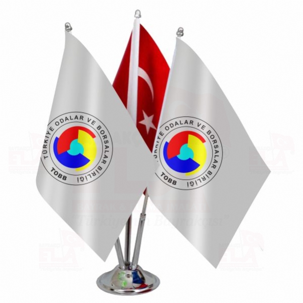 ��l� T�rkiye Odalar ve Borsalar Birli�i Logolu Masa Bayra��